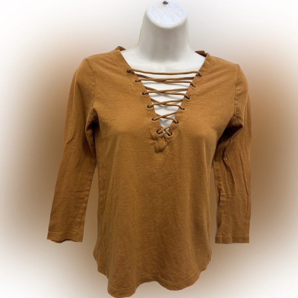 Forever 21 Small Brown 3/4 sleeve Top